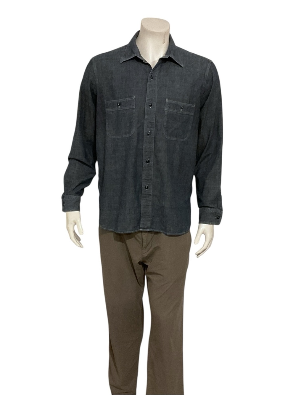Buck Mason Men’s Denim Blue Chambray Button Shirt